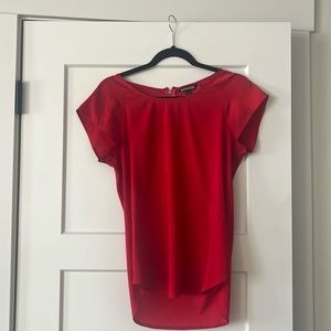 Express xs red cap sleeve blouse